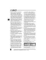 Preview for 38 page of EGO Power+ BC1500E Operator'S Manual