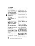 Предварительный просмотр 42 страницы EGO Power+ BC1500E Operator'S Manual