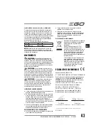 Предварительный просмотр 43 страницы EGO Power+ BC1500E Operator'S Manual