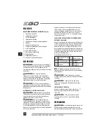 Preview for 60 page of EGO Power+ BC1500E Operator'S Manual