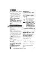 Preview for 82 page of EGO Power+ BC1500E Operator'S Manual