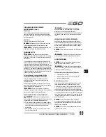 Preview for 99 page of EGO Power+ BC1500E Operator'S Manual