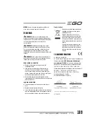 Preview for 109 page of EGO Power+ BC1500E Operator'S Manual