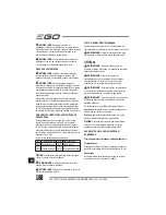 Предварительный просмотр 168 страницы EGO Power+ BC1500E Operator'S Manual