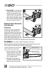 Предварительный просмотр 14 страницы EGO Power+ CS1600 Operator'S Manual