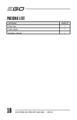 Предварительный просмотр 18 страницы EGO Power+ CS1600 Operator'S Manual