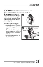 Предварительный просмотр 29 страницы EGO Power+ CS1600 Operator'S Manual