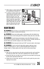 Предварительный просмотр 35 страницы EGO Power+ CS1600 Operator'S Manual