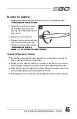 Предварительный просмотр 45 страницы EGO Power+ CS1600 Operator'S Manual