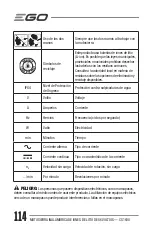 Предварительный просмотр 114 страницы EGO Power+ CS1600 Operator'S Manual