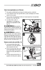 Предварительный просмотр 139 страницы EGO Power+ CS1600 Operator'S Manual