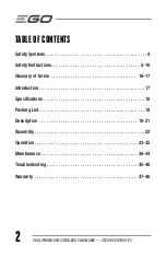 Preview for 2 page of EGO Power+ CS1800 Operator'S Manual