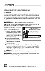 Предварительный просмотр 12 страницы EGO Power+ CS1800 Operator'S Manual