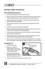 Предварительный просмотр 26 страницы EGO Power+ CS1800 Operator'S Manual