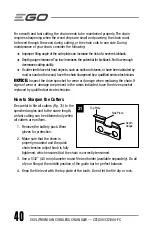 Preview for 40 page of EGO Power+ CS1800 Operator'S Manual