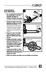 Preview for 63 page of EGO Power+ CS1800 Operator'S Manual