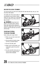 Preview for 20 page of EGO Power+ HT2400 Operating Manual