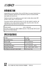Предварительный просмотр 12 страницы EGO Power+ HTX6500 Operator'S Manual