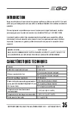Предварительный просмотр 35 страницы EGO Power+ LB7650 Operator'S Manual
