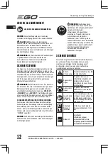 Preview for 12 page of EGO POWER + LBX6000 Operator'S Manual