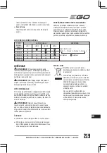 Предварительный просмотр 219 страницы EGO POWER + LBX6000 Operator'S Manual