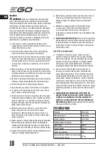 Предварительный просмотр 10 страницы EGO Power+ LM1700E Operator'S Manual