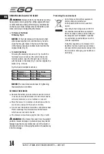Предварительный просмотр 14 страницы EGO Power+ LM1700E Operator'S Manual