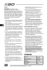 Предварительный просмотр 108 страницы EGO Power+ LM1700E Operator'S Manual