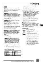 Предварительный просмотр 123 страницы EGO Power+ LM1700E Operator'S Manual