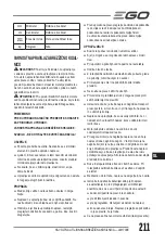 Предварительный просмотр 211 страницы EGO Power+ LM1700E Operator'S Manual