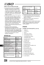 Предварительный просмотр 238 страницы EGO Power+ LM1700E Operator'S Manual