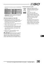 Предварительный просмотр 243 страницы EGO Power+ LM1900E Operator'S Manual