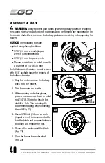 Предварительный просмотр 40 страницы EGO POWER+ LM2110 Operator'S Manual