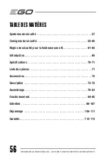 Предварительный просмотр 56 страницы EGO POWER+ LM2110 Operator'S Manual