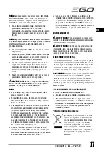 Preview for 17 page of EGO POWER NEXUS ESCAPE PAD1500E-D Operator'S Manual