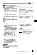 Preview for 45 page of EGO POWER NEXUS ESCAPE PAD1500E-D Operator'S Manual