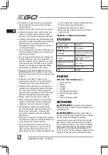 Предварительный просмотр 12 страницы EGO Power+ Nexus Escape PAD1500E Operator'S Manual