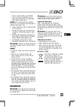 Предварительный просмотр 33 страницы EGO Power+ Nexus Escape PAD1500E Operator'S Manual