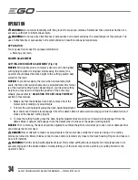 Preview for 34 page of EGO POWER Plus ZT5200L Operator'S Manual
