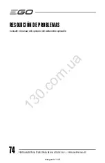 Предварительный просмотр 75 страницы EGO POWER PPX1000 Operator'S Manual