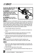 Preview for 18 page of EGO POWER+ PSX2500 Operator'S Manual