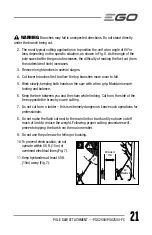 Preview for 21 page of EGO POWER+ PSX2500 Operator'S Manual