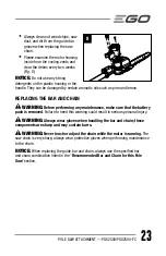 Preview for 23 page of EGO POWER+ PSX2500 Operator'S Manual