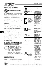 Предварительный просмотр 102 страницы EGO POWER+ PTX5100 Operator'S Manual