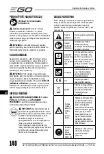 Предварительный просмотр 140 страницы EGO POWER+ PTX5100 Operator'S Manual