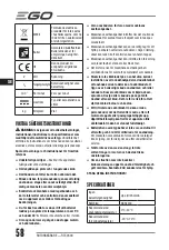 Preview for 58 page of EGO Power+ RTX2300 Operator'S Manual