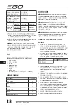 Preview for 116 page of EGO Power+ RTX2300 Operator'S Manual