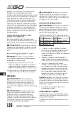 Preview for 136 page of EGO Power+ RTX2300 Operator'S Manual