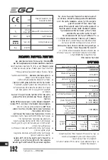 Preview for 192 page of EGO Power+ RTX2300 Operator'S Manual