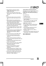 Предварительный просмотр 35 страницы EGO POWER + SNT2400E Manual